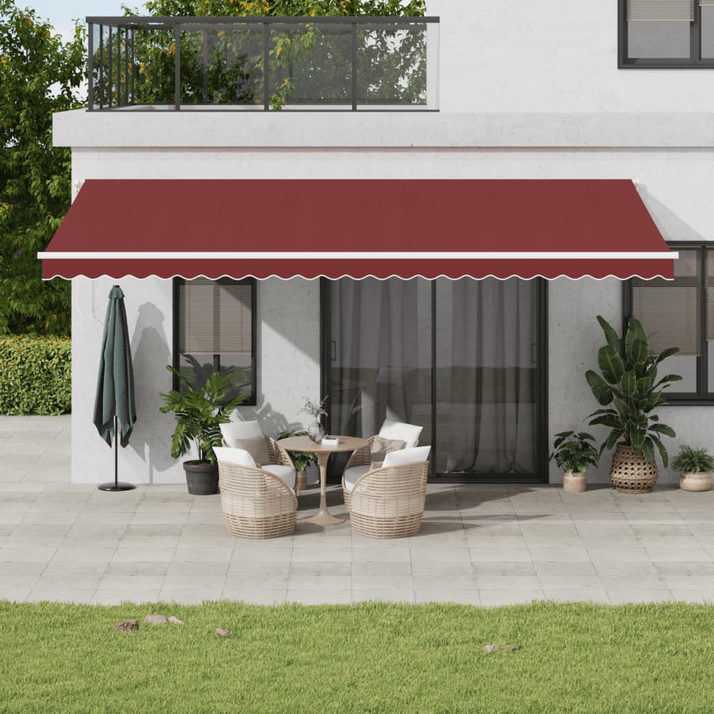 Luifel handmatig uittrekbaar 600x350 cm bordeauxrood is nu te koop bij PeponiXL, paradijselijk wonen!