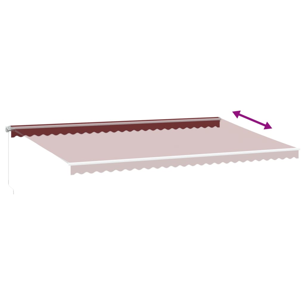 Luifel handmatig uittrekbaar met LED 600x350 cm bordeauxrood is nu te koop bij PeponiXL, paradijselijk wonen!