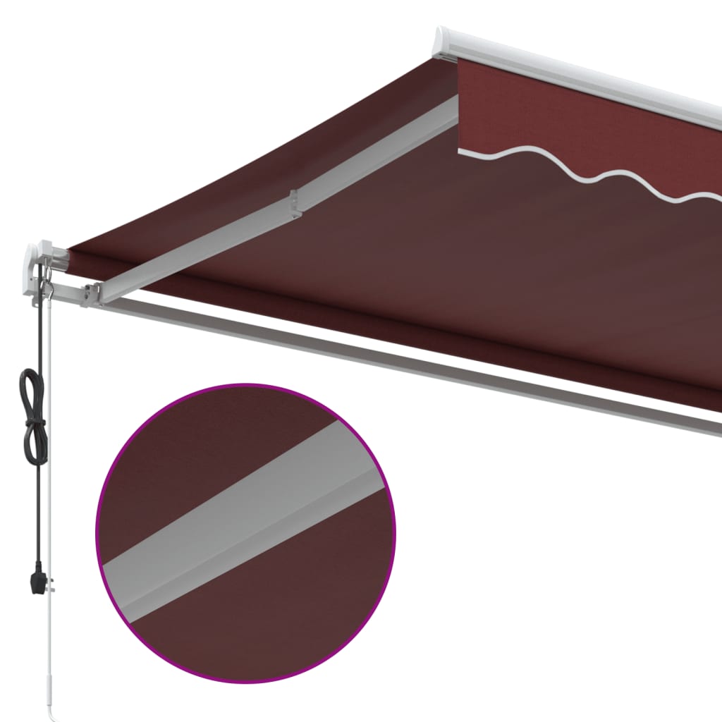 Luifel automatisch uittrekbaar 600x350 cm bordeauxrood is nu te koop bij PeponiXL, paradijselijk wonen!