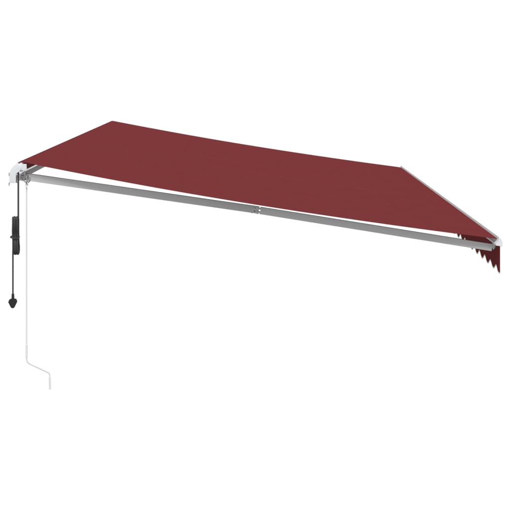 Luifel automatisch uittrekbaar met LED 600x350 cm bordeauxrood is nu te koop bij PeponiXL, paradijselijk wonen!