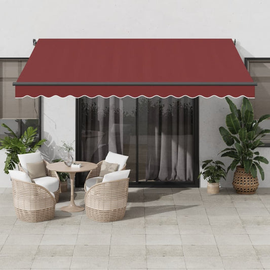 Luifel handmatig uittrekbaar 400x350 cm bordeauxrood is nu te koop bij PeponiXL, paradijselijk wonen!