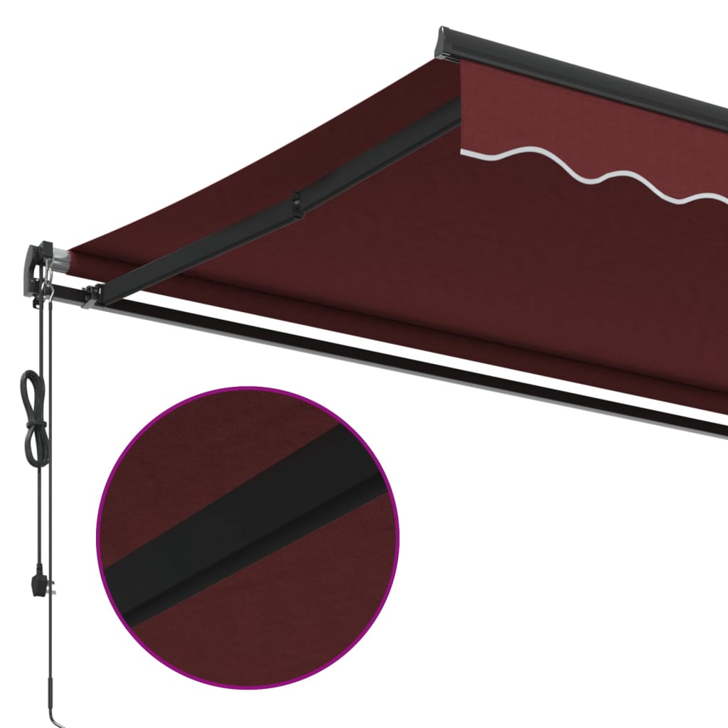 Luifel automatisch uittrekbaar 400x350 cm bordeauxrood is nu te koop bij PeponiXL, paradijselijk wonen!