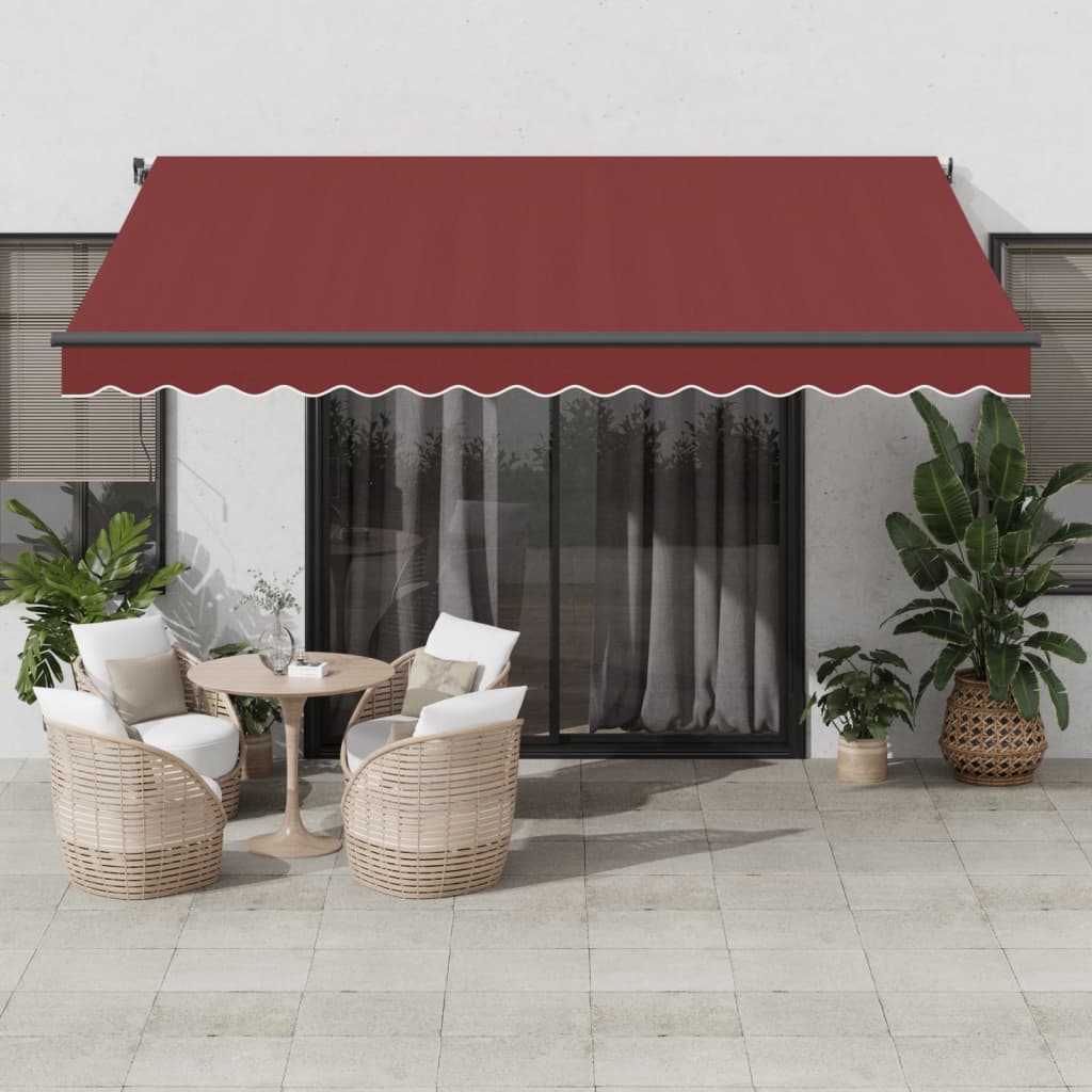 Luifel automatisch uittrekbaar 400x350 cm bordeauxrood is nu te koop bij PeponiXL, paradijselijk wonen!
