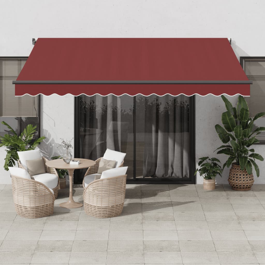 Luifel automatisch uittrekbaar met LED's 400x350 cm bordeaux is nu te koop bij PeponiXL, paradijselijk wonen!