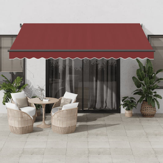 Luifel automatisch uittrekbaar met LED's 400x350 cm bordeaux is nu te koop bij PeponiXL, paradijselijk wonen!