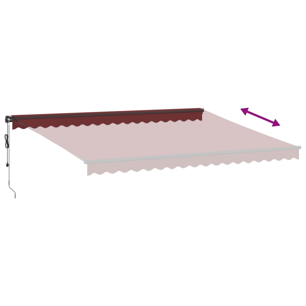 Luifel automatisch uittrekbaar met LED's 450x350 cm bordeaux is nu te koop bij PeponiXL, paradijselijk wonen!