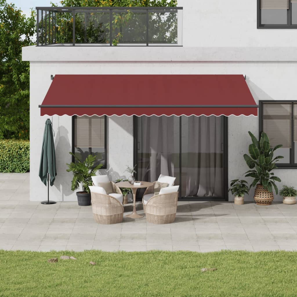 Luifel handmatig uittrekbaar 500x350 cm bordeauxrood is nu te koop bij PeponiXL, paradijselijk wonen!