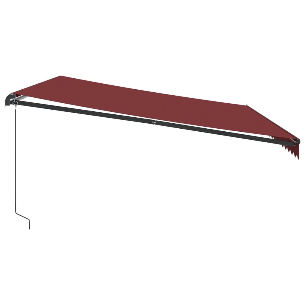Luifel handmatig uittrekbaar met LED's 500x350 cm bordeauxrood is nu te koop bij PeponiXL, paradijselijk wonen!