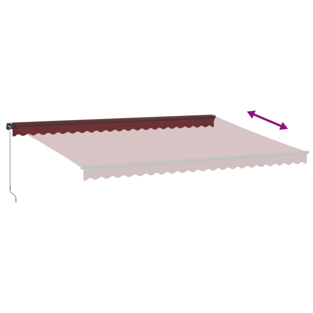 Luifel handmatig uittrekbaar met LED's 500x350 cm bordeauxrood is nu te koop bij PeponiXL, paradijselijk wonen!