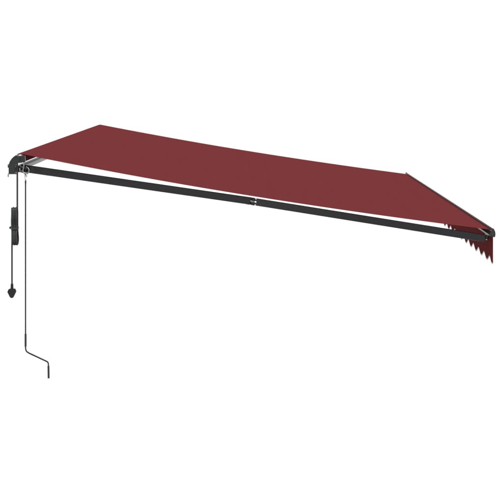 Luifel automatisch uittrekbaar met LED's 500x350 cm bordeaux is nu te koop bij PeponiXL, paradijselijk wonen!