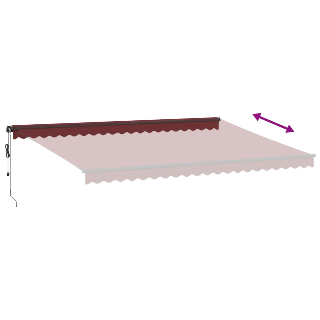 Luifel automatisch uittrekbaar met LED's 500x350 cm bordeaux is nu te koop bij PeponiXL, paradijselijk wonen!
