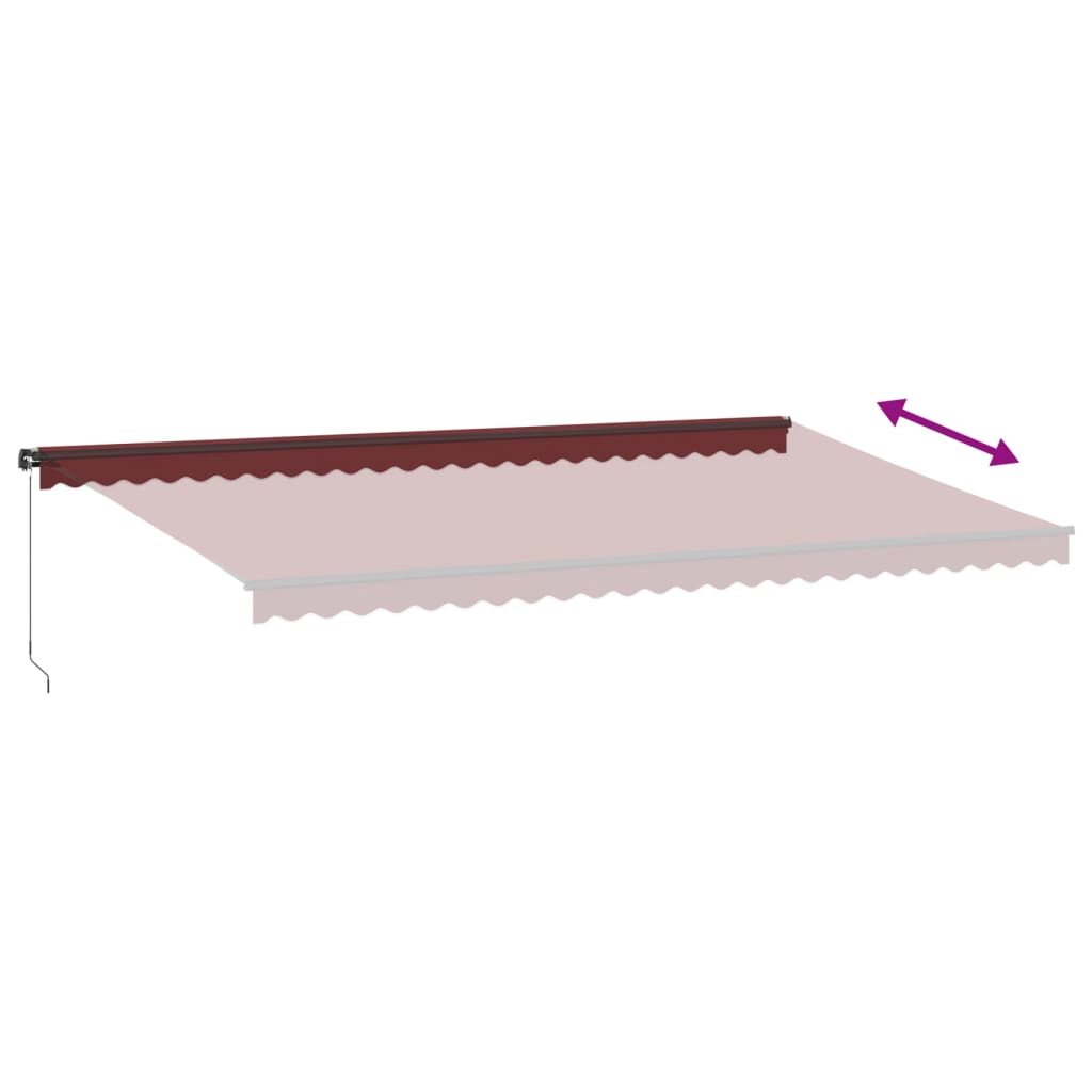 Luifel handmatig uittrekbaar met LED's 600x350 cm bordeauxrood is nu te koop bij PeponiXL, paradijselijk wonen!
