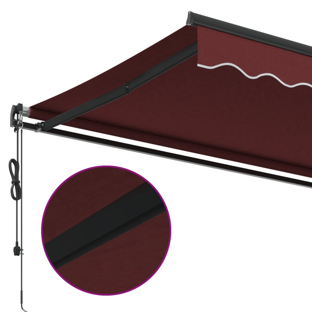Luifel automatisch uittrekbaar 600x350 cm bordeauxrood is nu te koop bij PeponiXL, paradijselijk wonen!
