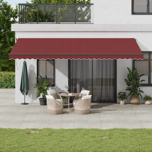 Luifel automatisch uittrekbaar met LED's 600x350 cm bordeaux is nu te koop bij PeponiXL, paradijselijk wonen!