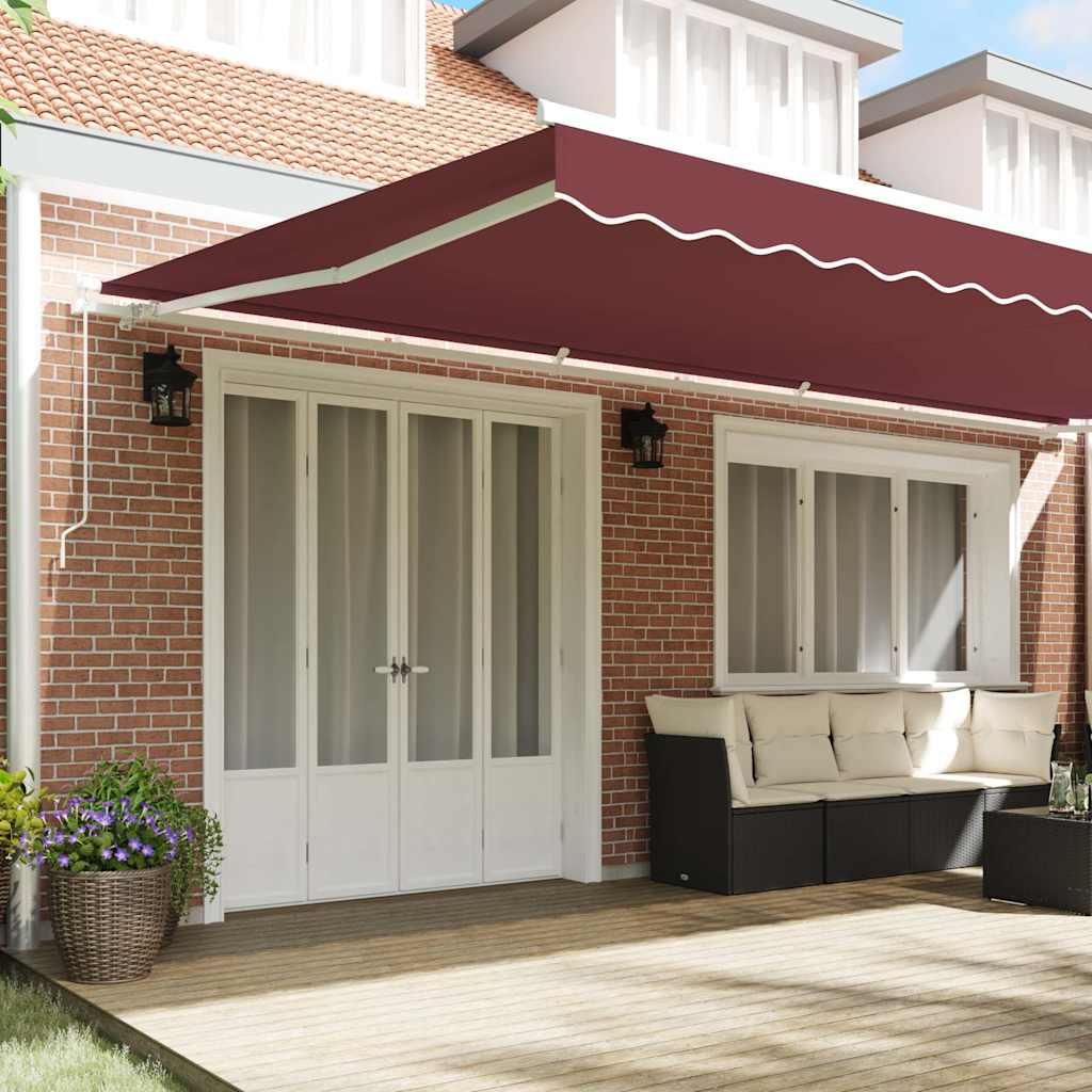 Luifel handmatig uittrekbaar 600x300 cm bordeauxrood is nu te koop bij PeponiXL, paradijselijk wonen!