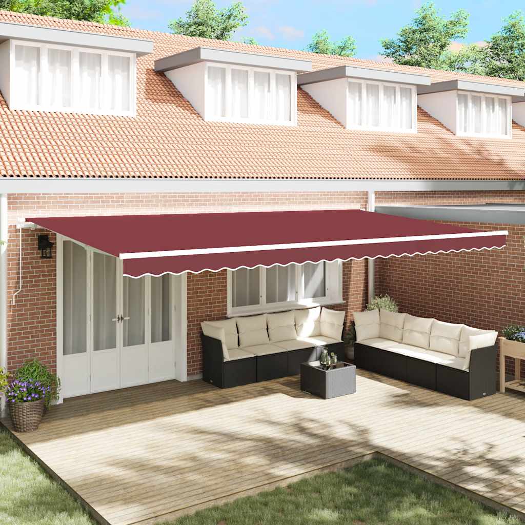 Luifel handmatig uittrekbaar 600x300 cm bordeauxrood is nu te koop bij PeponiXL, paradijselijk wonen!