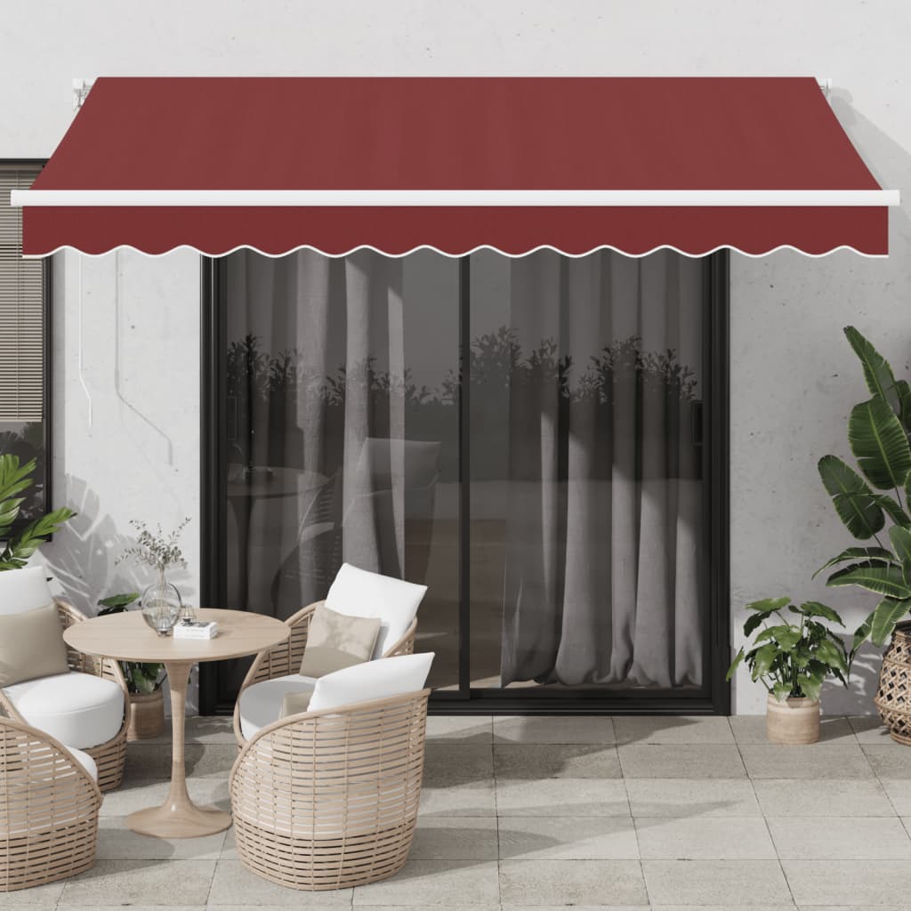 Luifel handmatig uittrekbaar 350x250 cm bordeauxrood is nu te koop bij PeponiXL, paradijselijk wonen!