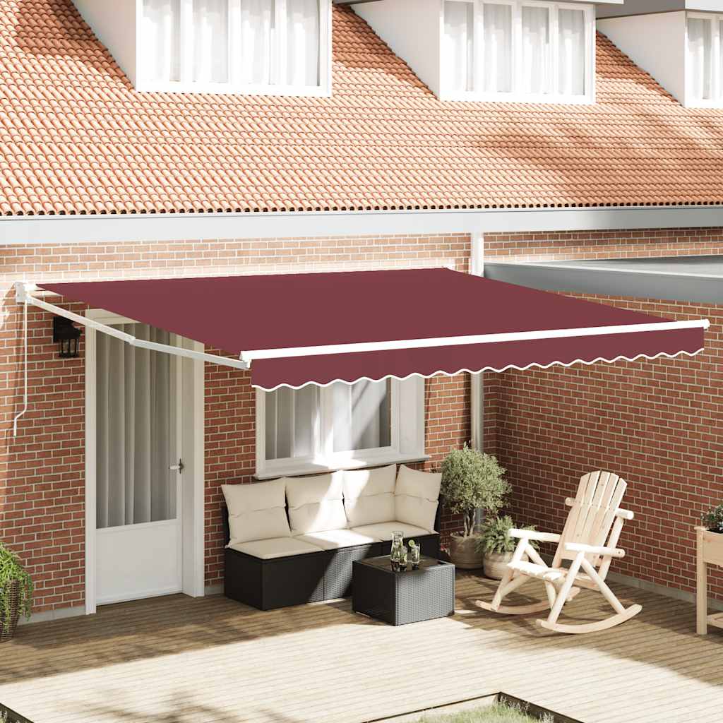 Luifel handmatig uittrekbaar 400x300 cm bordeauxrood is nu te koop bij PeponiXL, paradijselijk wonen!