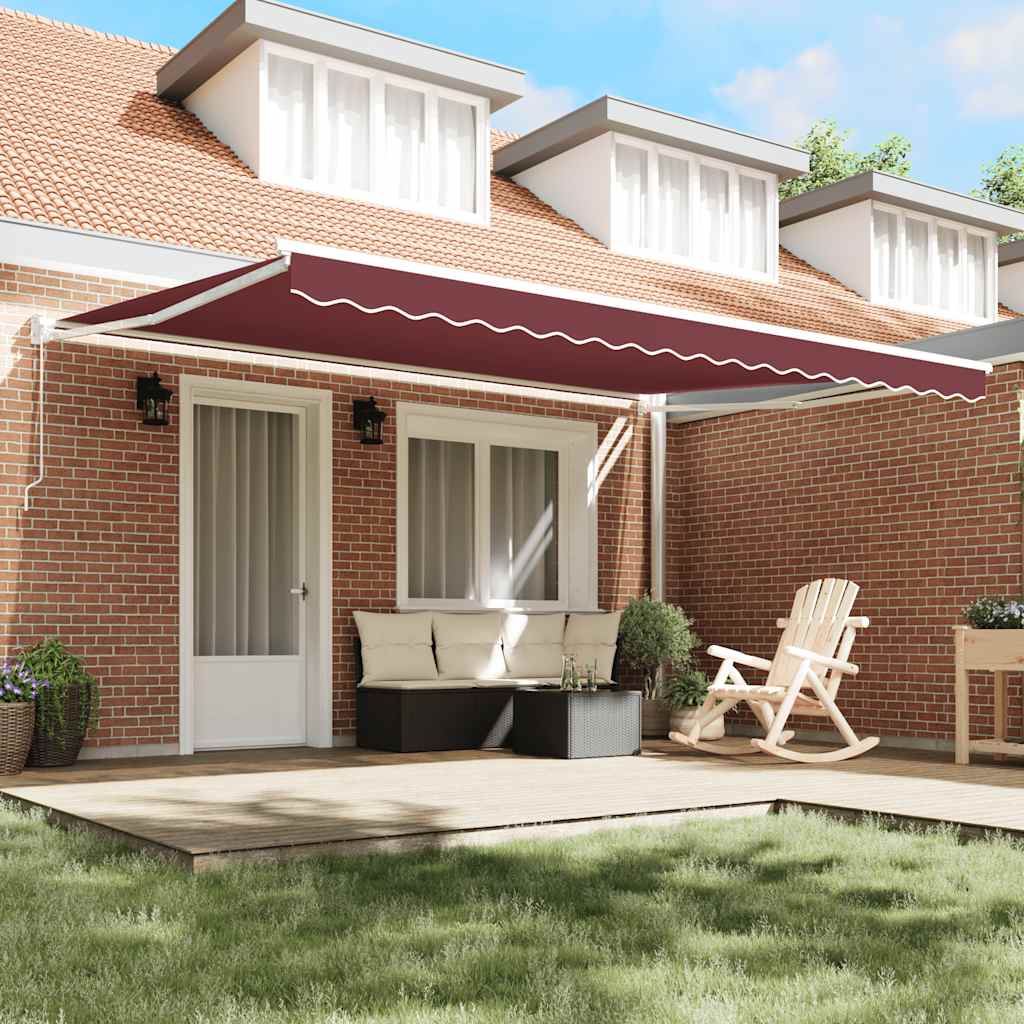 Luifel handmatig uittrekbaar 450x300 cm bordeauxrood is nu te koop bij PeponiXL, paradijselijk wonen!