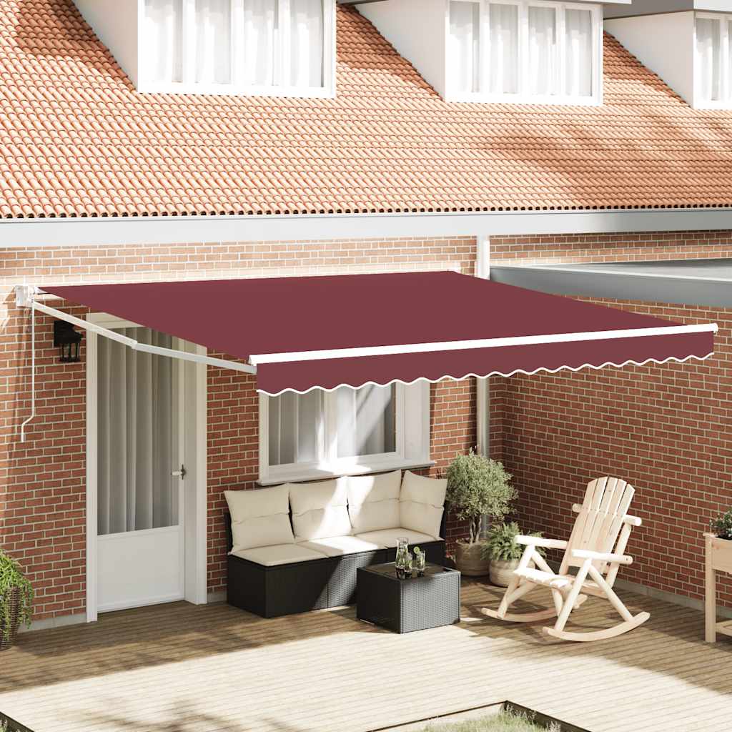 Luifel automatisch uittrekbaar 400x300 cm bordeauxrood is nu te koop bij PeponiXL, paradijselijk wonen!