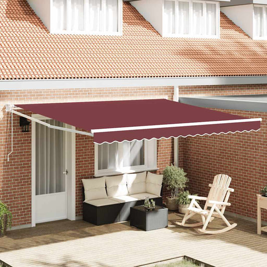 Luifel automatisch uittrekbaar 400x300 cm bordeauxrood is nu te koop bij PeponiXL, paradijselijk wonen!