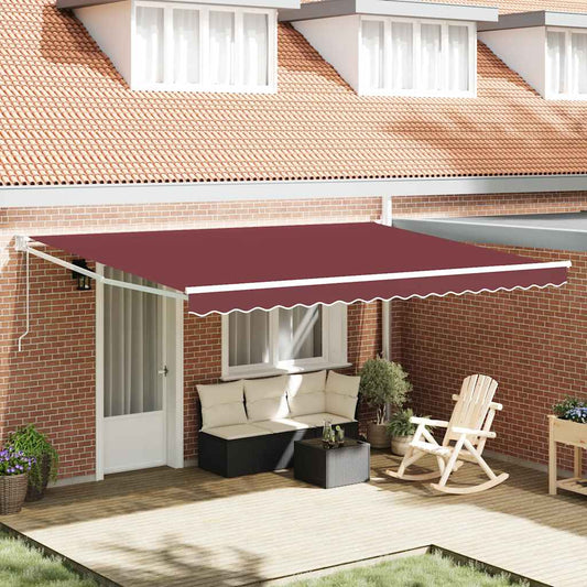 Luifel automatisch uittrekbaar 450x300 cm bordeauxrood is nu te koop bij PeponiXL, paradijselijk wonen!