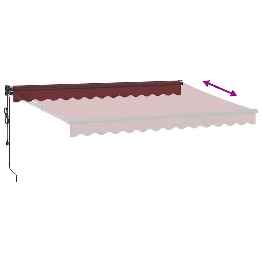 Luifel automatisch uittrekbaar 350x250 cm bordeauxrood is nu te koop bij PeponiXL, paradijselijk wonen!