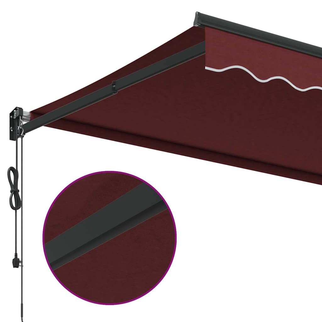 Luifel automatisch uittrekbaar 350x250 cm bordeauxrood is nu te koop bij PeponiXL, paradijselijk wonen!