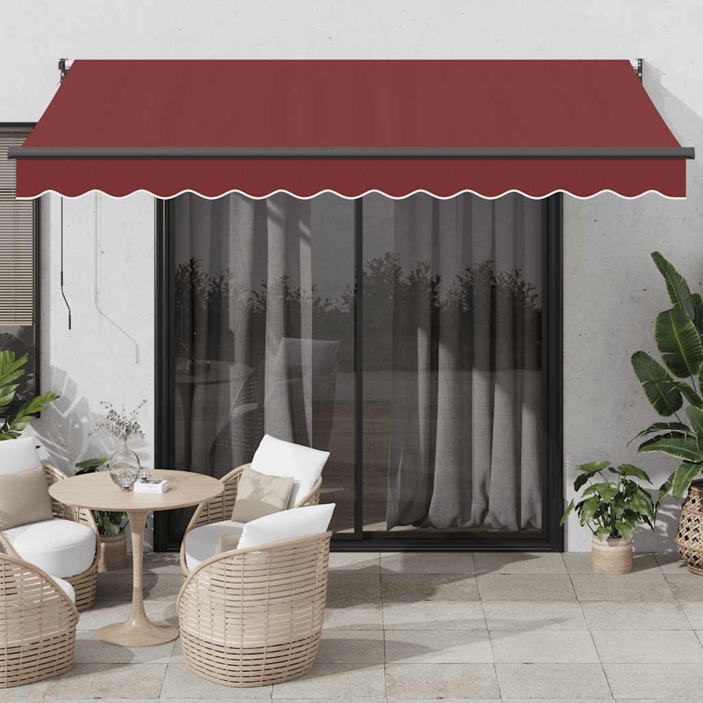 Luifel automatisch uittrekbaar 350x250 cm bordeauxrood is nu te koop bij PeponiXL, paradijselijk wonen!