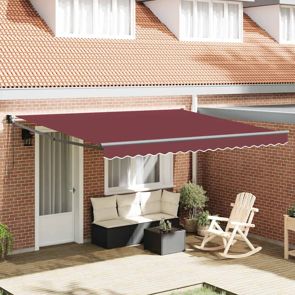 Luifel automatisch uittrekbaar 400x300 cm bordeauxrood is nu te koop bij PeponiXL, paradijselijk wonen!