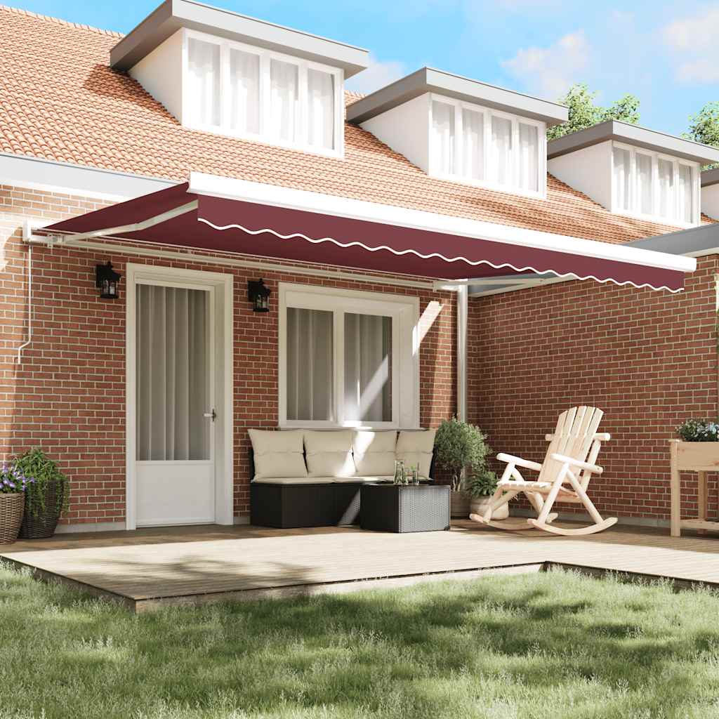 Luifel handmatig uittrekbaar 450x300 cm bordeauxrood is nu te koop bij PeponiXL, paradijselijk wonen!