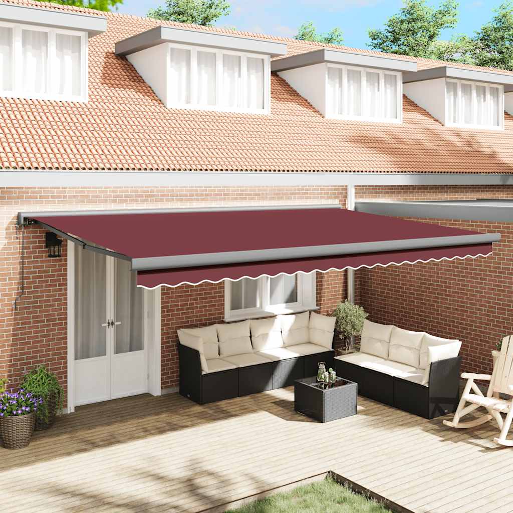 Luifel automatisch uittrekbaar 500x300 cm bordeauxrood is nu te koop bij PeponiXL, paradijselijk wonen!