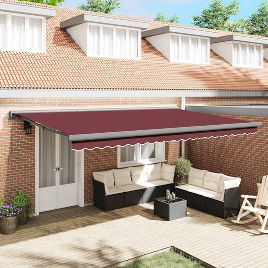 Luifel automatisch uittrekbaar 500x300 cm bordeauxrood is nu te koop bij PeponiXL, paradijselijk wonen!