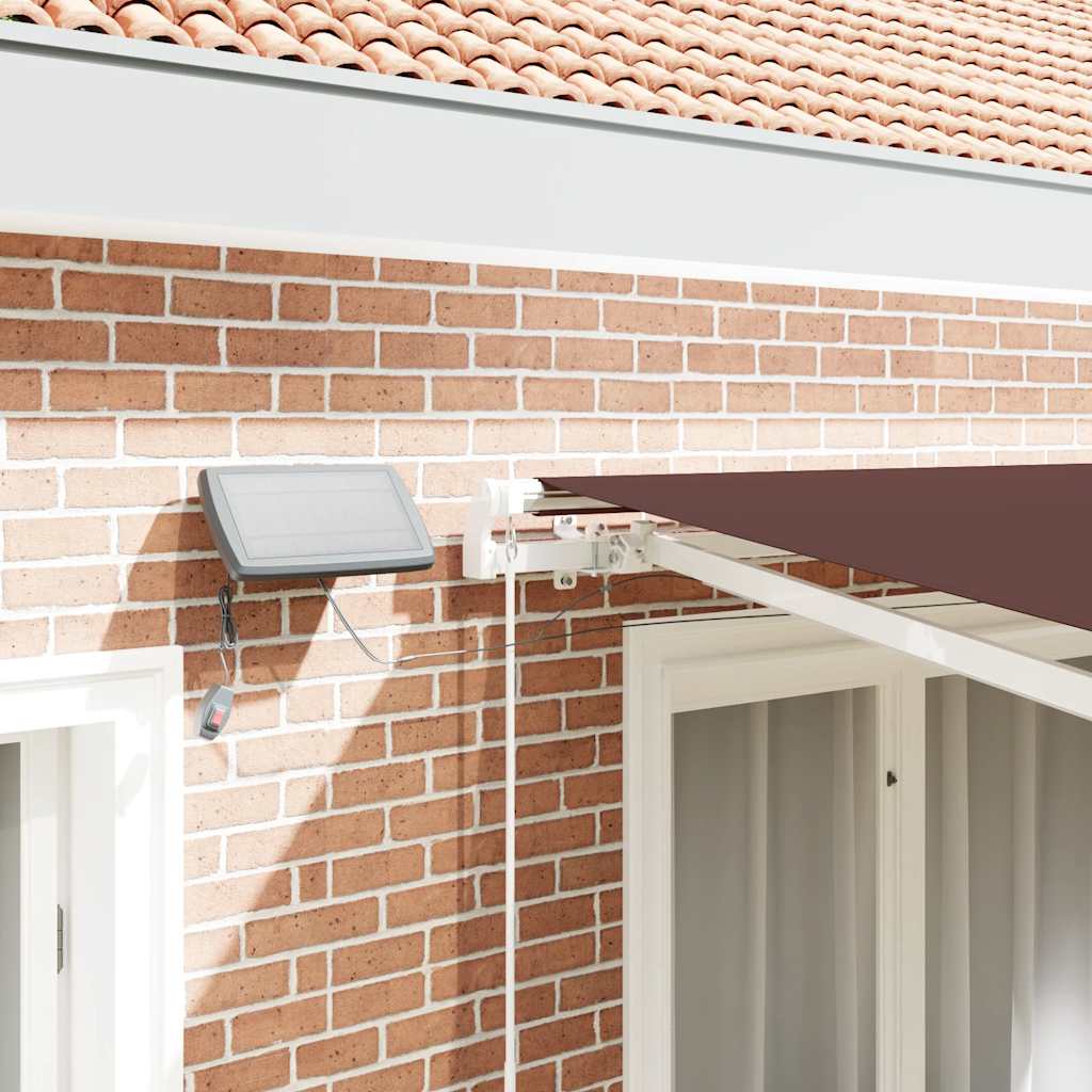 Luifel handmatig uittrekbaar met LED's 300x250 cm bruin is nu te koop bij PeponiXL, paradijselijk wonen!