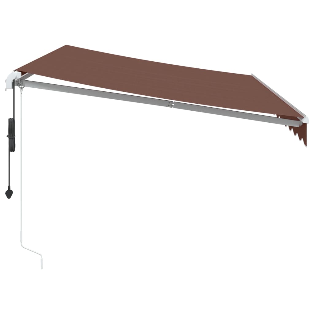 Luifel automatisch uittrekbaar met LED 350x250 cm bruin is nu te koop bij PeponiXL, paradijselijk wonen!