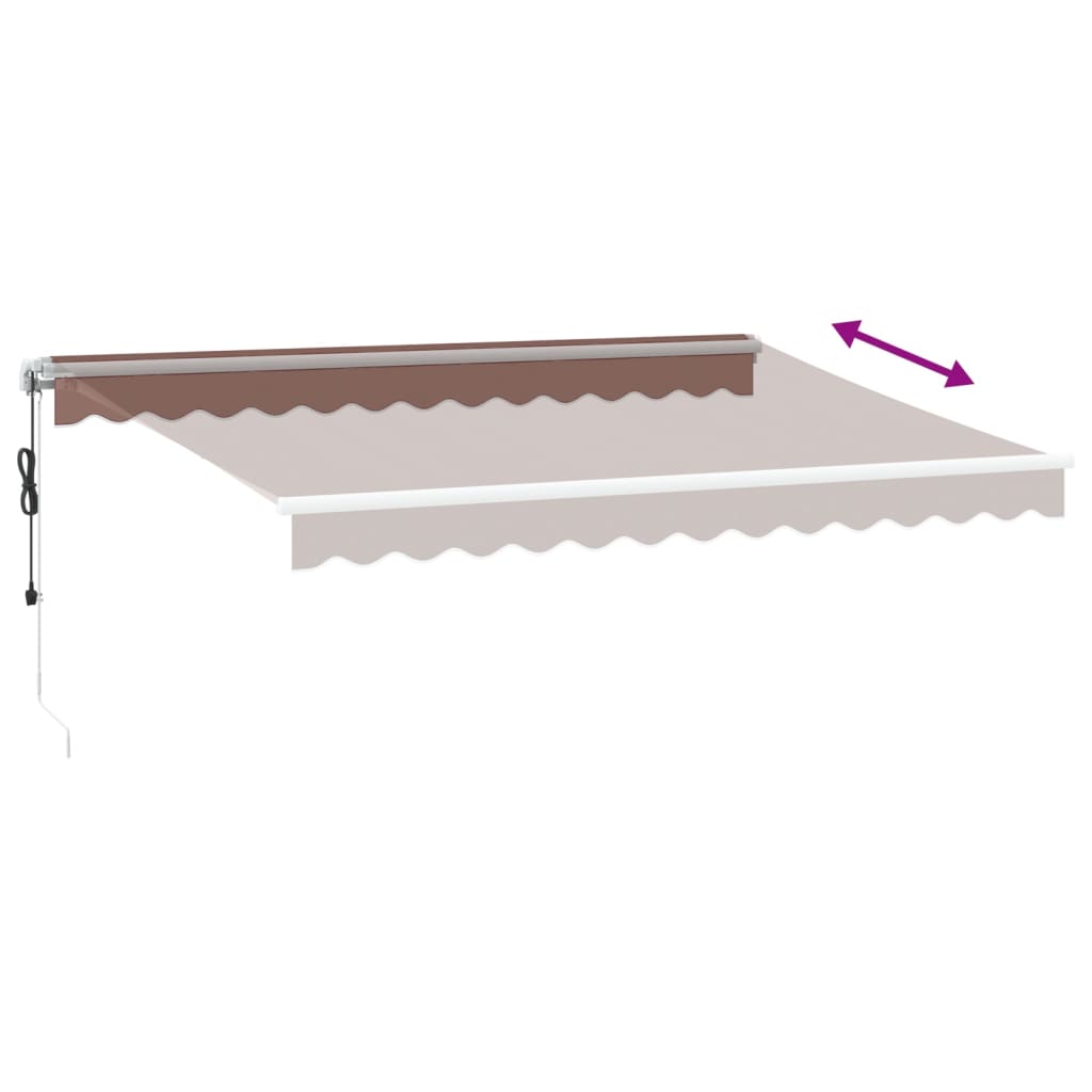 Luifel automatisch uittrekbaar met LED 350x250 cm bruin is nu te koop bij PeponiXL, paradijselijk wonen!