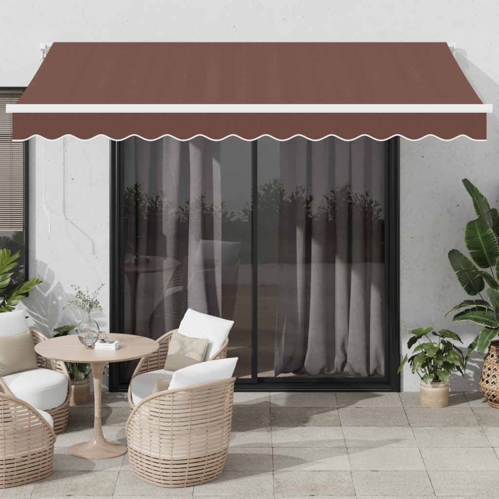 Luifel automatisch uittrekbaar met LED 350x250 cm bruin is nu te koop bij PeponiXL, paradijselijk wonen!