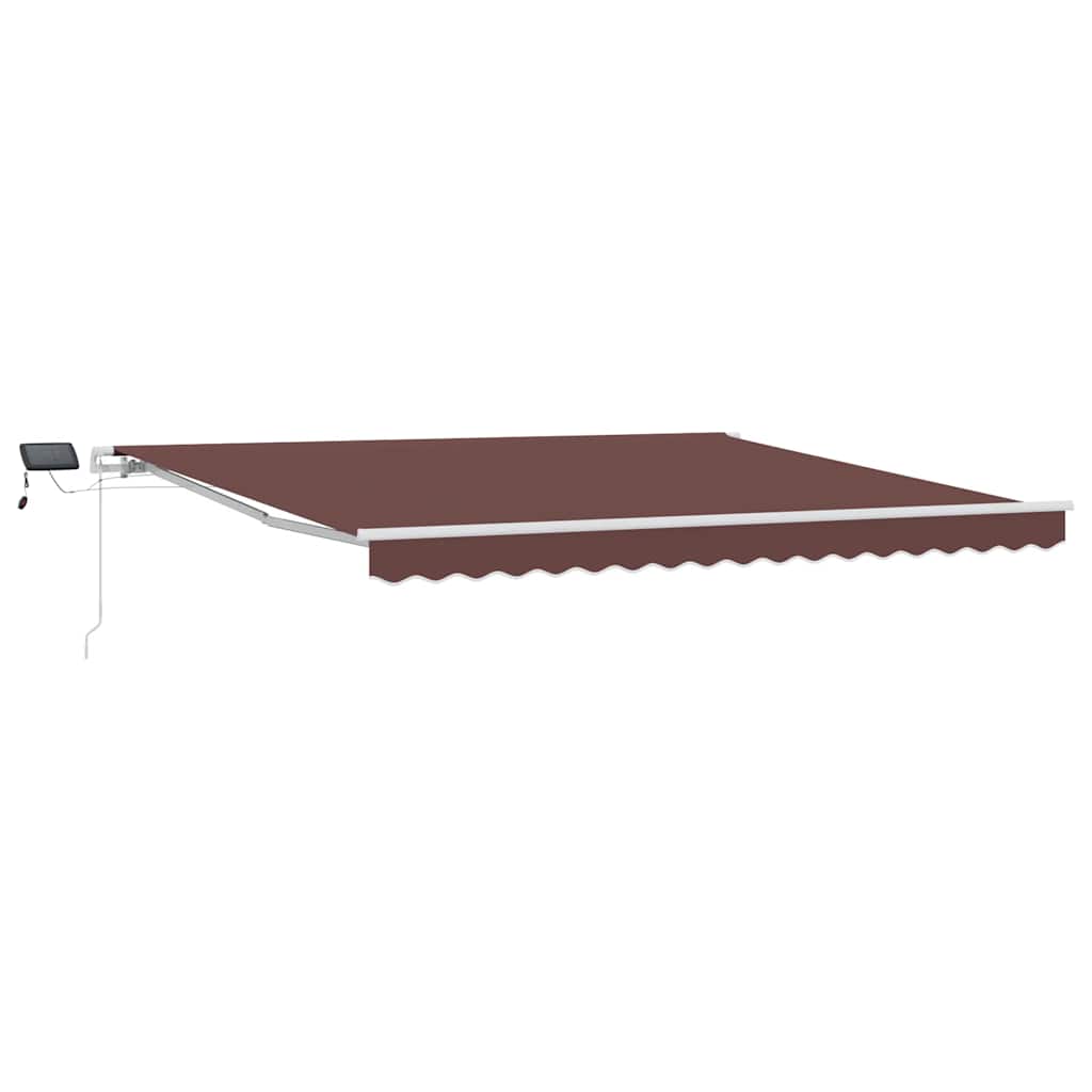 Luifel handmatig uittrekbaar met LED 400x300 cm bruin is nu te koop bij PeponiXL, paradijselijk wonen!