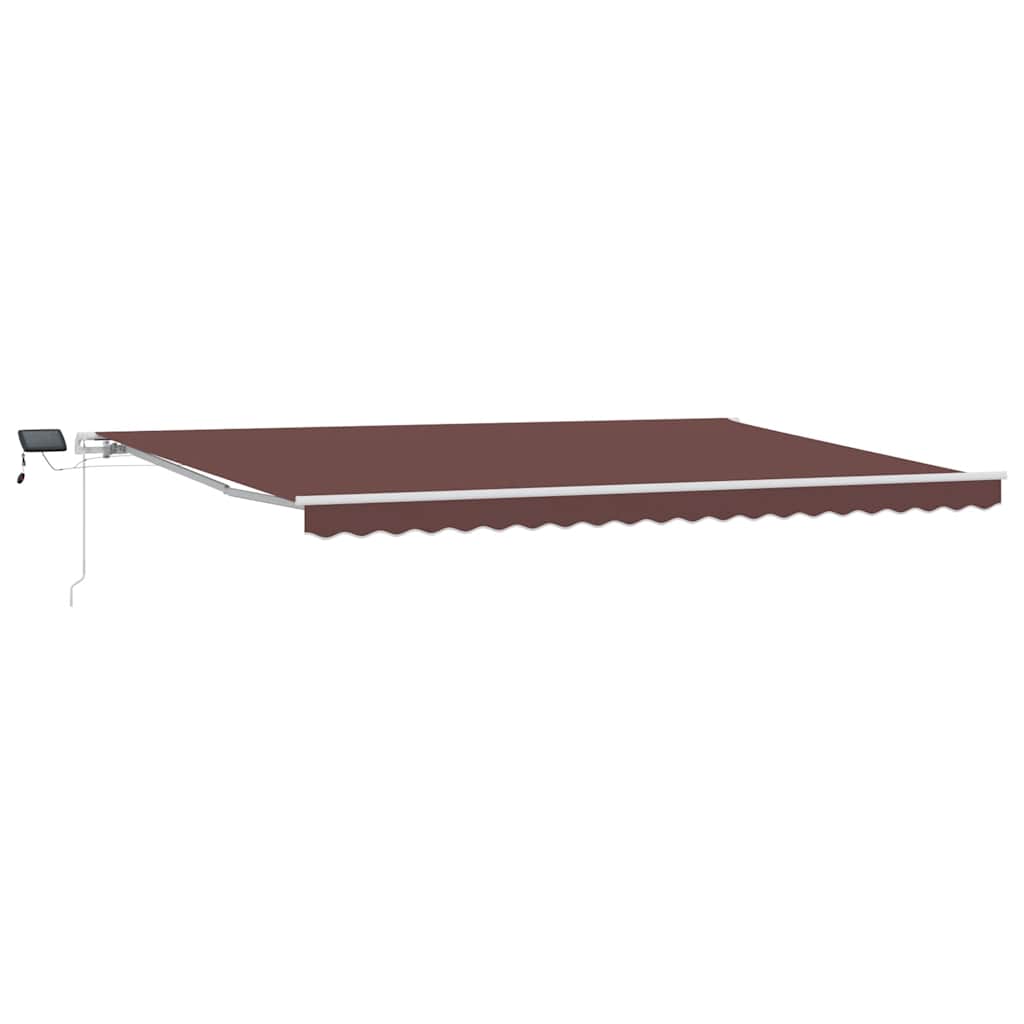 Luifel handmatig uittrekbaar met LED 500x300 cm bruin is nu te koop bij PeponiXL, paradijselijk wonen!