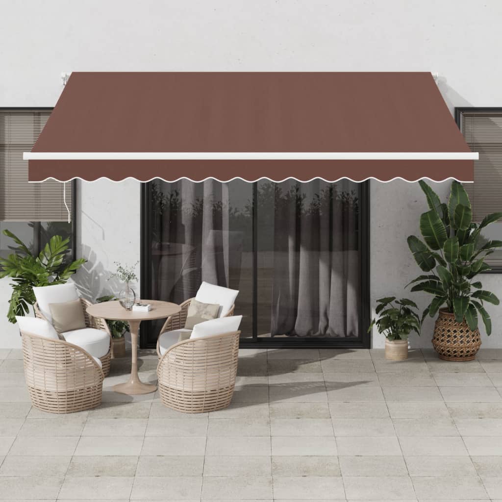 Luifel handmatig uittrekbaar 400x350 cm bruin is nu te koop bij PeponiXL, paradijselijk wonen!