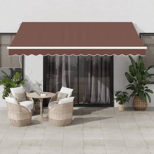 Luifel handmatig uittrekbaar 400x350 cm bruin is nu te koop bij PeponiXL, paradijselijk wonen!