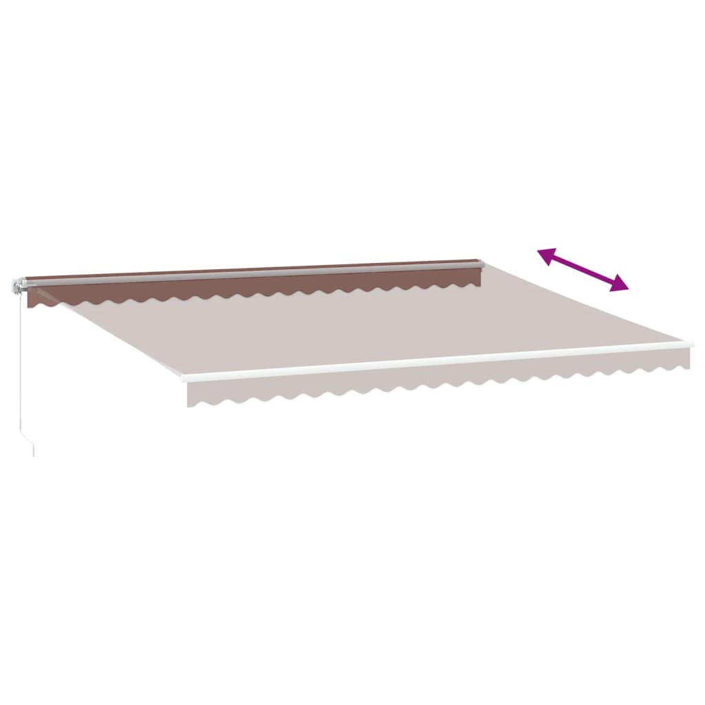 Luifel handmatig uittrekbaar met LED 500x350 cm bruin is nu te koop bij PeponiXL, paradijselijk wonen!