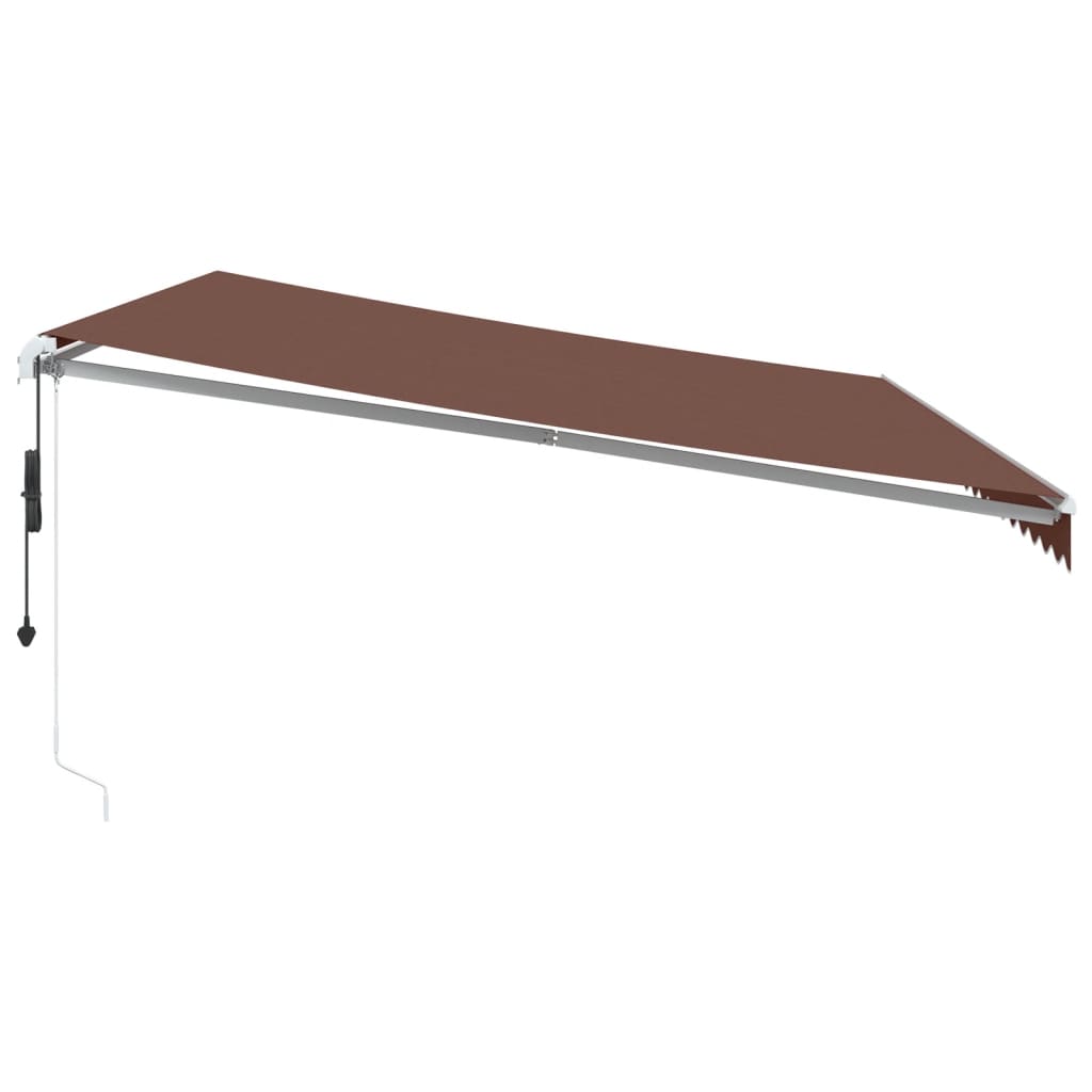 Luifel automatisch uittrekbaar met LED 500x350 cm bruin is nu te koop bij PeponiXL, paradijselijk wonen!
