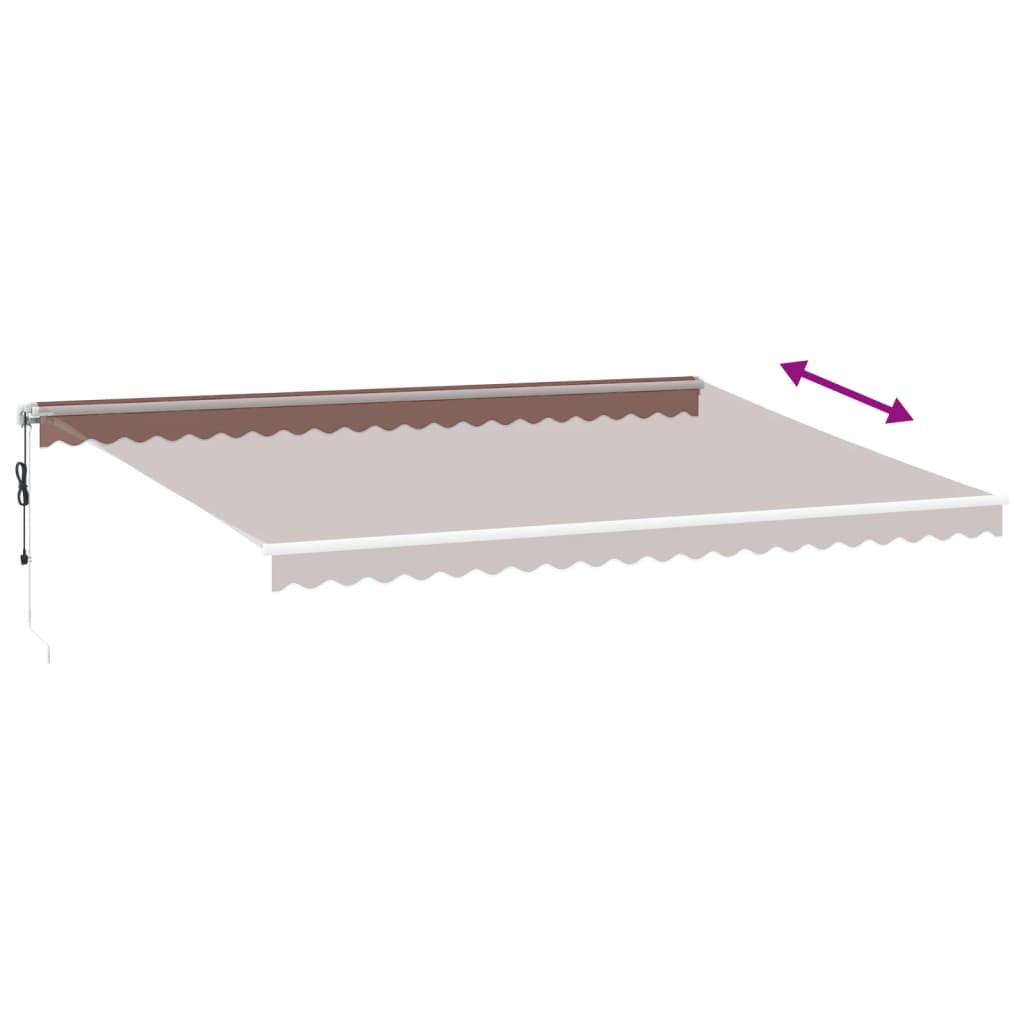 Luifel automatisch uittrekbaar met LED 500x350 cm bruin is nu te koop bij PeponiXL, paradijselijk wonen!