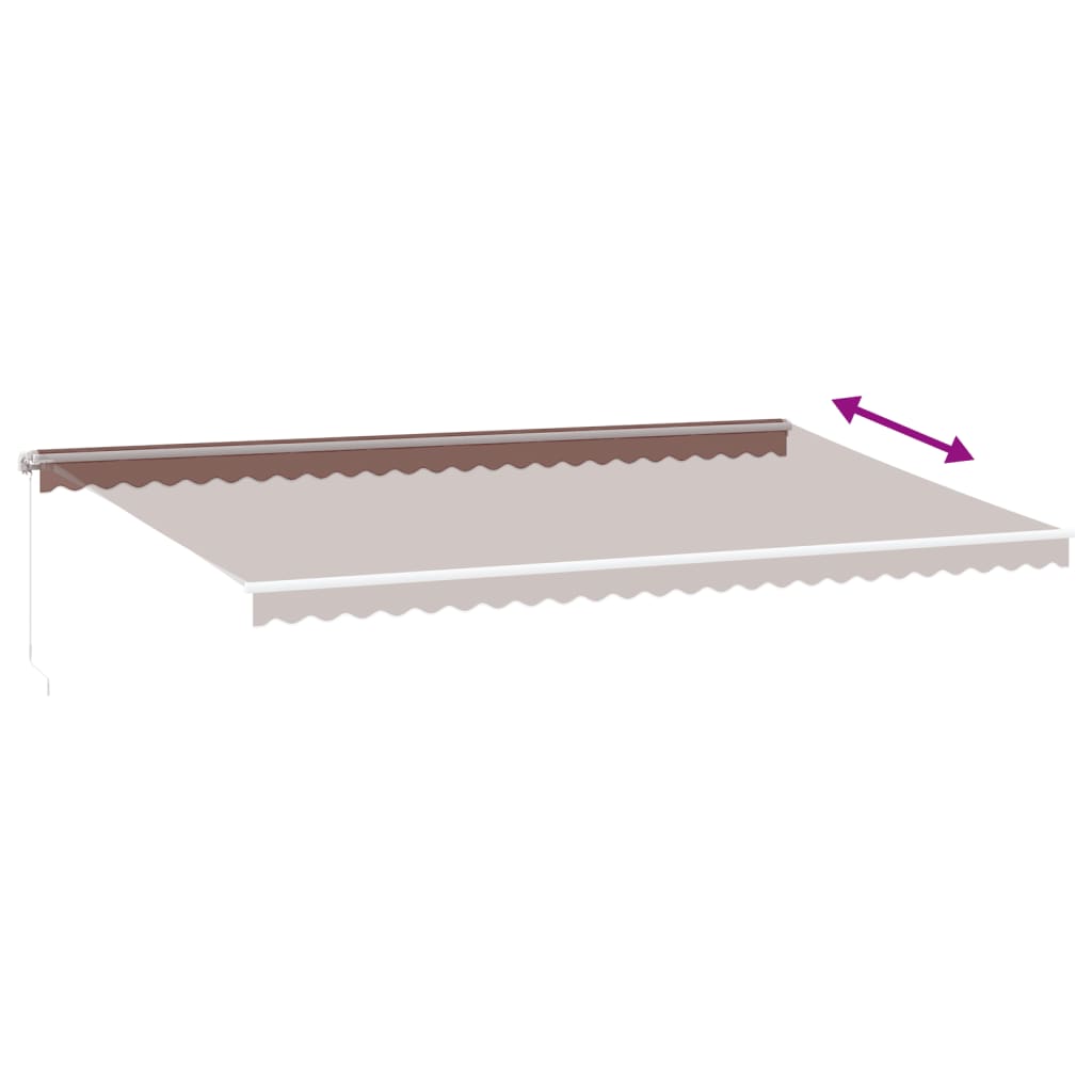 Luifel handmatig uittrekbaar met LED 600x350 cm bruin is nu te koop bij PeponiXL, paradijselijk wonen!