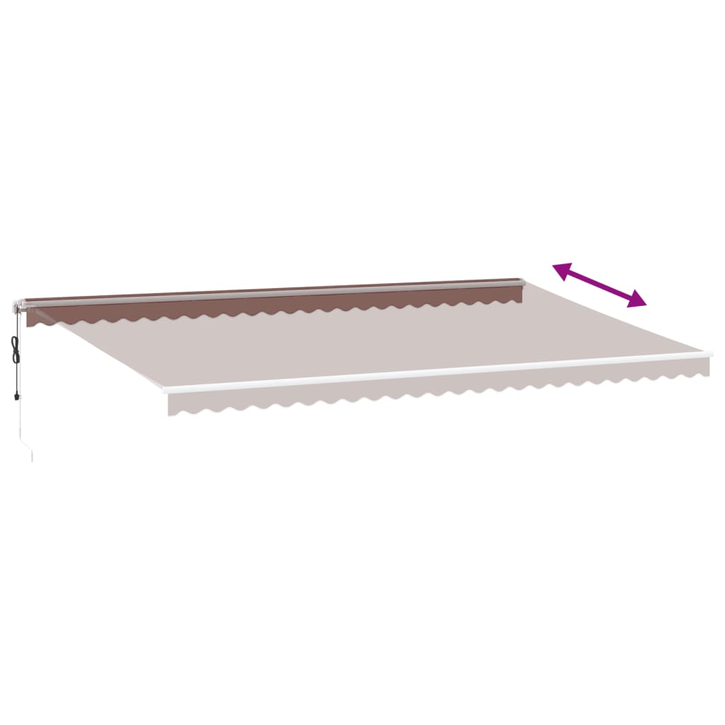 Luifel automatisch uittrekbaar met LED 600x350 cm bruin is nu te koop bij PeponiXL, paradijselijk wonen!