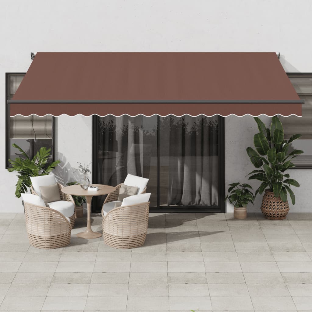 Luifel automatisch uittrekbaar 450x350 cm bruin is nu te koop bij PeponiXL, paradijselijk wonen!
