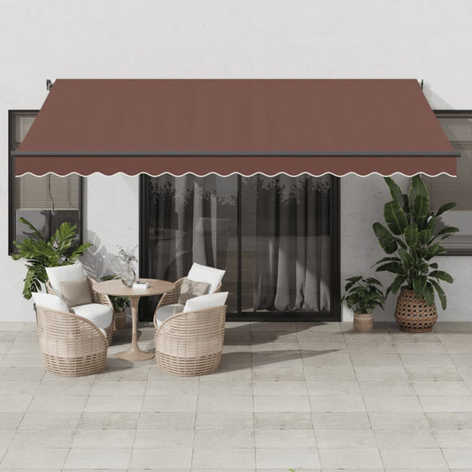 Luifel automatisch uittrekbaar 450x350 cm bruin is nu te koop bij PeponiXL, paradijselijk wonen!