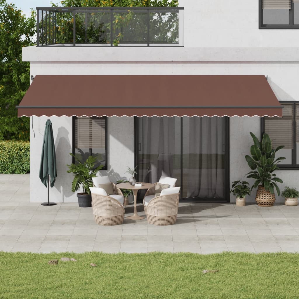 Luifel handmatig uittrekbaar 600x350 cm bruin is nu te koop bij PeponiXL, paradijselijk wonen!