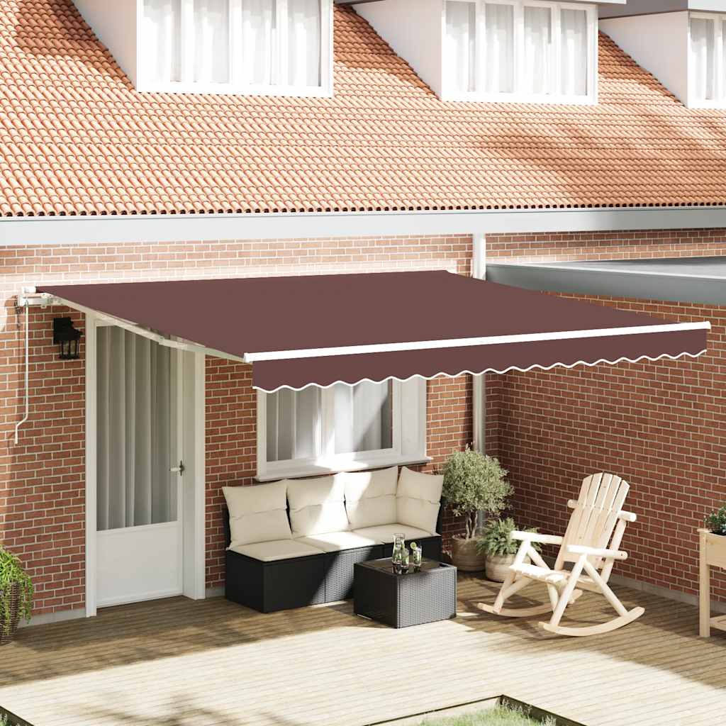 Luifel automatisch uittrekbaar 400x300 cm bruin is nu te koop bij PeponiXL, paradijselijk wonen!